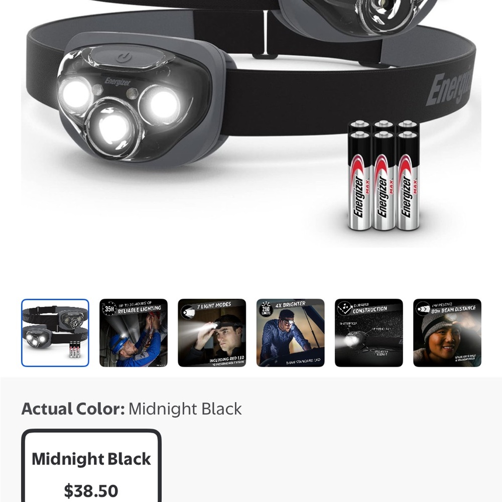 Black LED Headlamp
